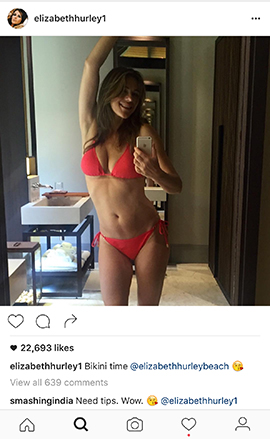 Liz Hurley's bikini body is trending online. Search her diet? Doesn't sound "nuts" but she's crazy about almonds!