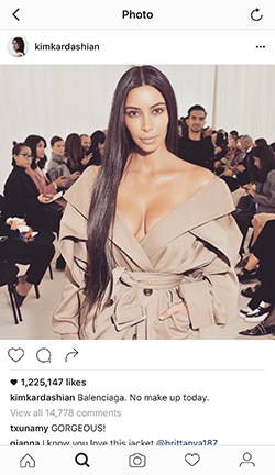 Kim Kardashian at Balenciaga [Image Credit Kimkardashian official Instagram]